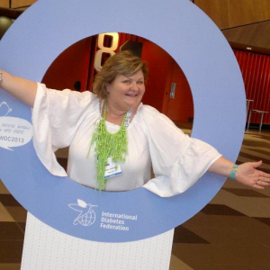 Jayne in blue circle photo